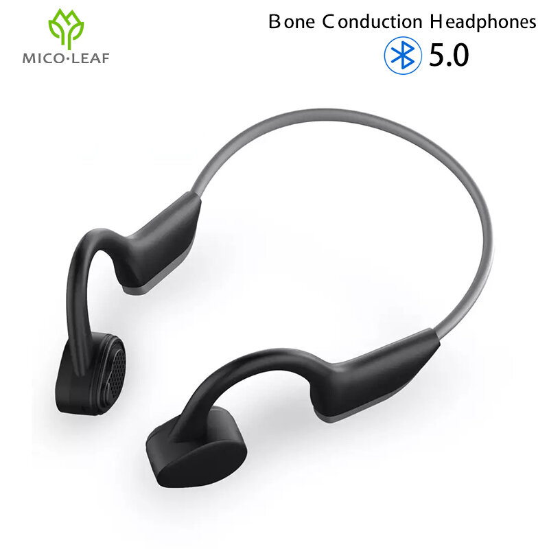 Auriculares inalámbricos con Bluetooth 5,0, cascos de conducción ósea para deportes al aire libre, con micrófono, manos libres