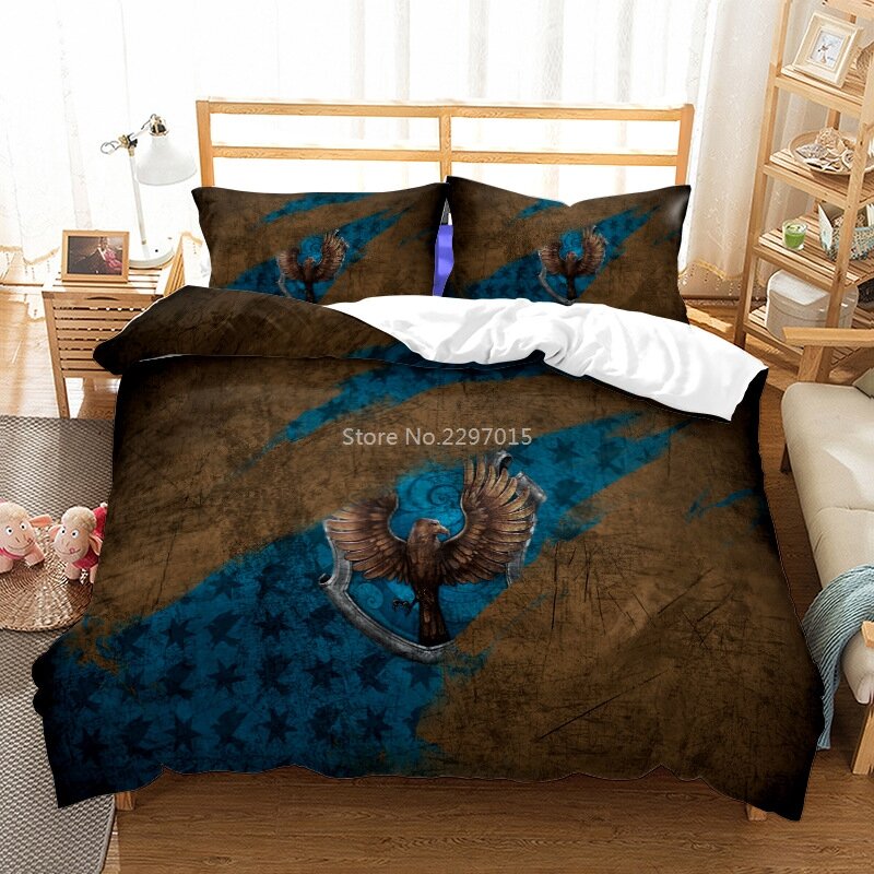 Gran oferta Potter casa clásico 3d ropa de cama conjunto de dibujos animados impreso juego de funda nórdica doble completo reina rey ropa de cama para niños