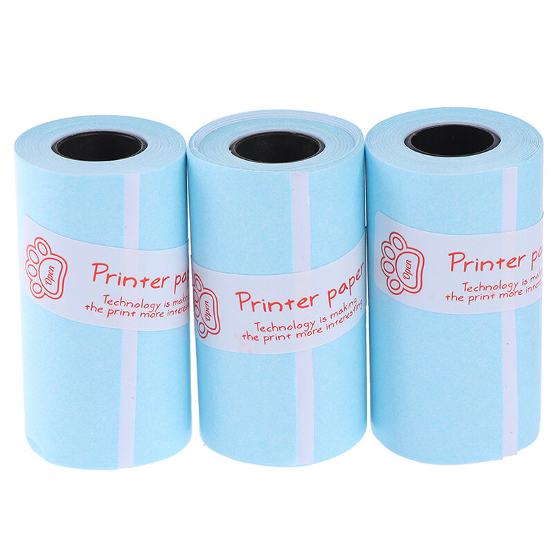Rollo de impresión térmica, rollo de pegatinas de papel de 57mm x 30mm para impresora fotográfica Paperang de bolsillo, 3 rollos por lote