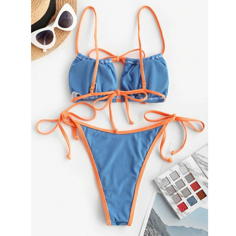Conjunto de Bikini Bandage para mujer, bañador Sexy de 2 piezas, ropa de baño brasileña para playa, traje de baño para mujer 2021
