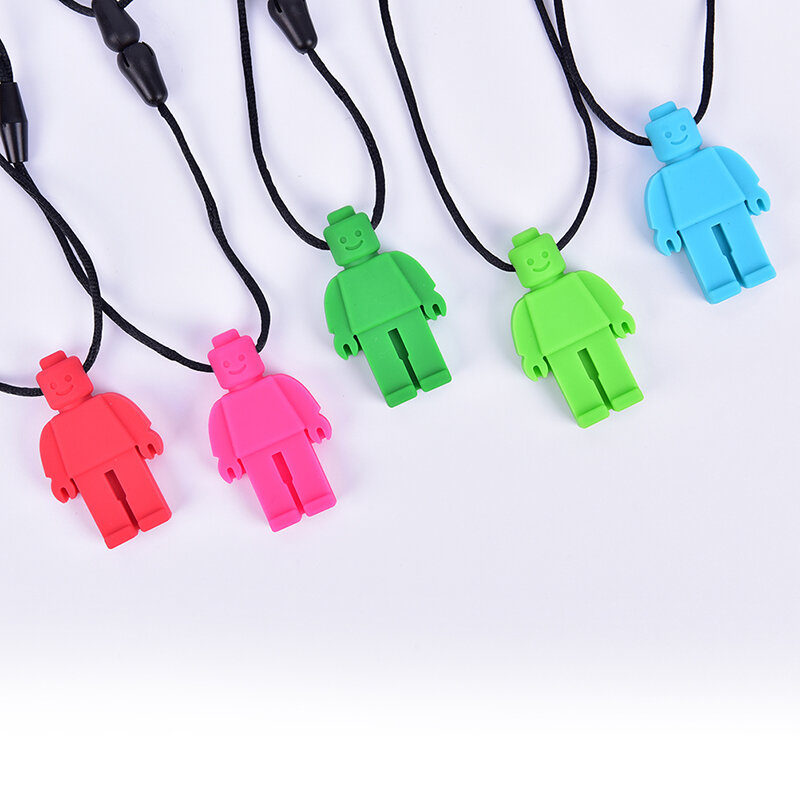 1pc Sensorischen Kauen Halskette Autismus Therapie Baby Kinder Silikon Beißring Roboter Saber Dino Beißen Kauen Spielzeug