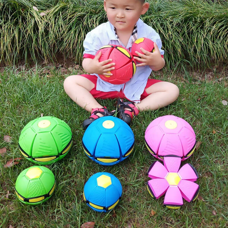 Bolas Mágicas OVNI voladoras con luz Led para niños, pelota de disco de tiro plano, juguetes para deportes al aire libre, regalo