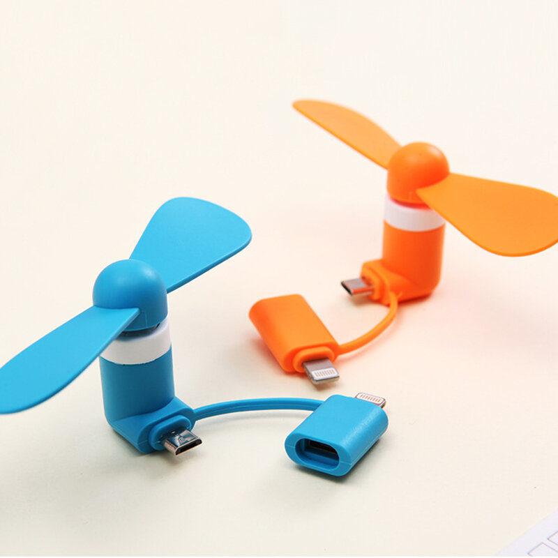 Tragbare Mini 2 In 1 Handy-Fan, micro USB Adapter Typ IOS Smartphone Für Iphone Android Micro Hanldheld Lüfter