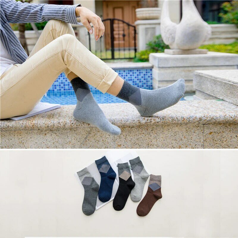 Plus Size Men's Cotton Socks Business Men Socks Soft Breathable Antibacterial Sock for Male Socks Men's Long Socks Set