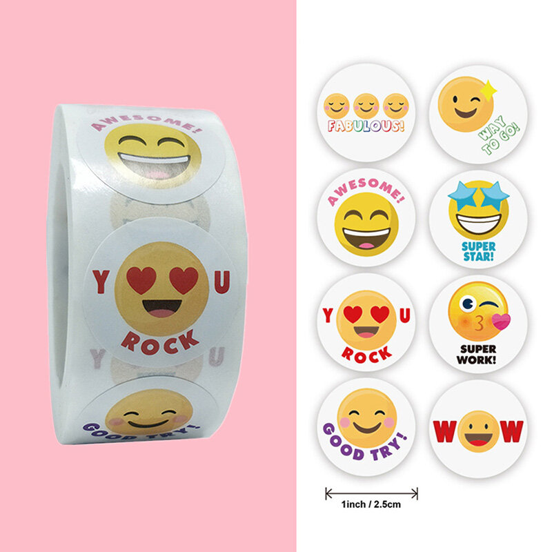 50-500 pces 1 Polegada vintage-smoji adesivo para crianças artesanal redonda caixa de cartão de natal embalagem etiqueta de vedação decoração papelaria