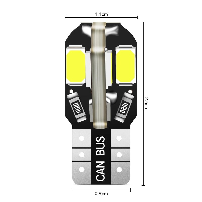 Bombillas LED Canbus W5W T10 para Interior de coche, luz de estacionamiento, lámpara de señal automática, 5730 8SMD, 12V, 6000K, 194, 168, 20 piezas