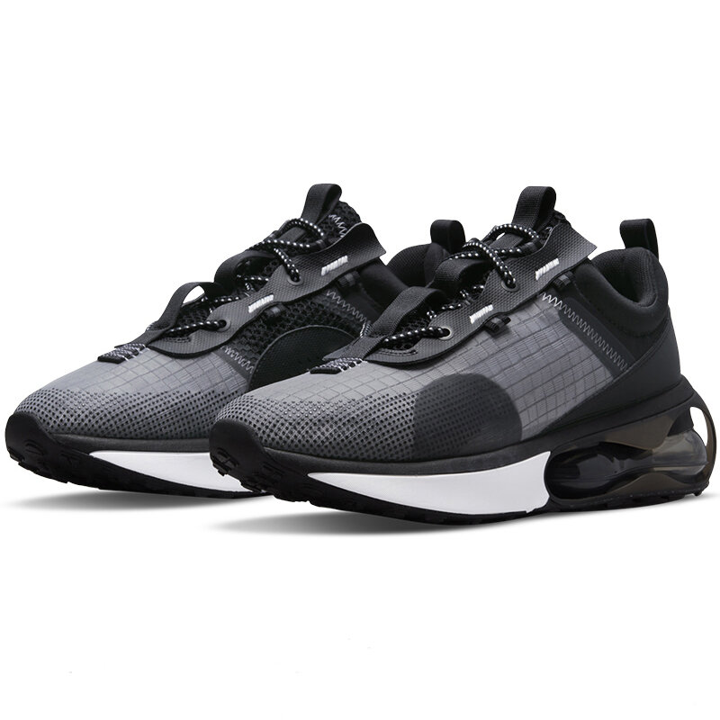 Zapatillas de correr con amortiguación de aire para hombre y mujer, zapatos deportivos con Triple cámara de aire, color blanco y negro, 2021