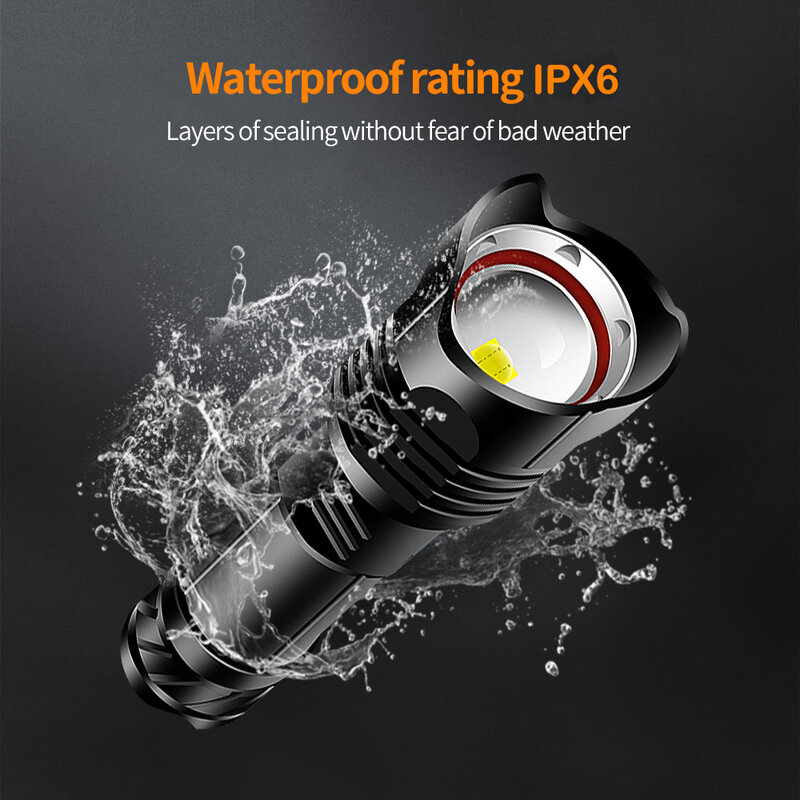 جديد XHP100 1 سنتيمتر الفتيل قوية مصباح ليد جيب الشعلة XHP90 التكتيكية مضيا USB قابلة للشحن فلاش ضوء 18650 XHP70 Led فانوس