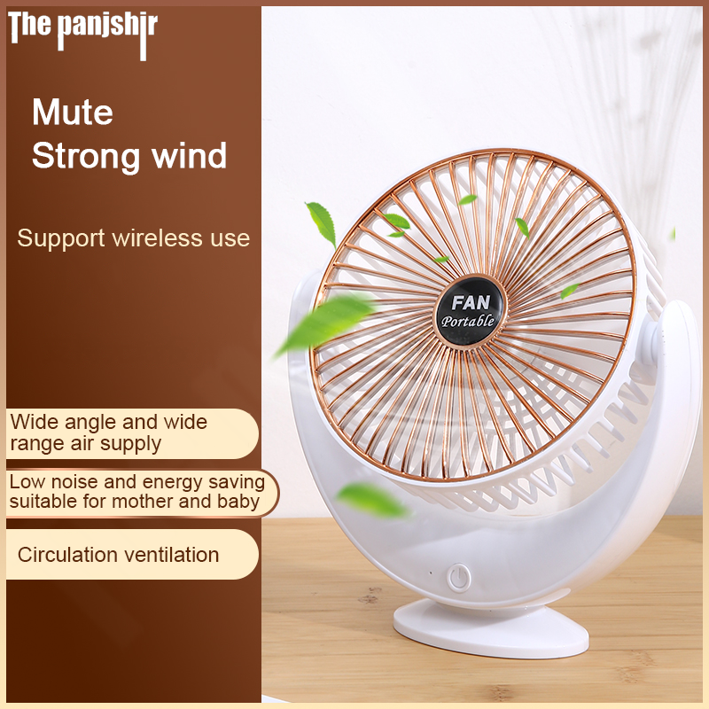 2021 Baru 3-Kecepatan Disesuaikan Crescent Fan Desktop Kantor Asrama Portable Mini USB Charging Fan