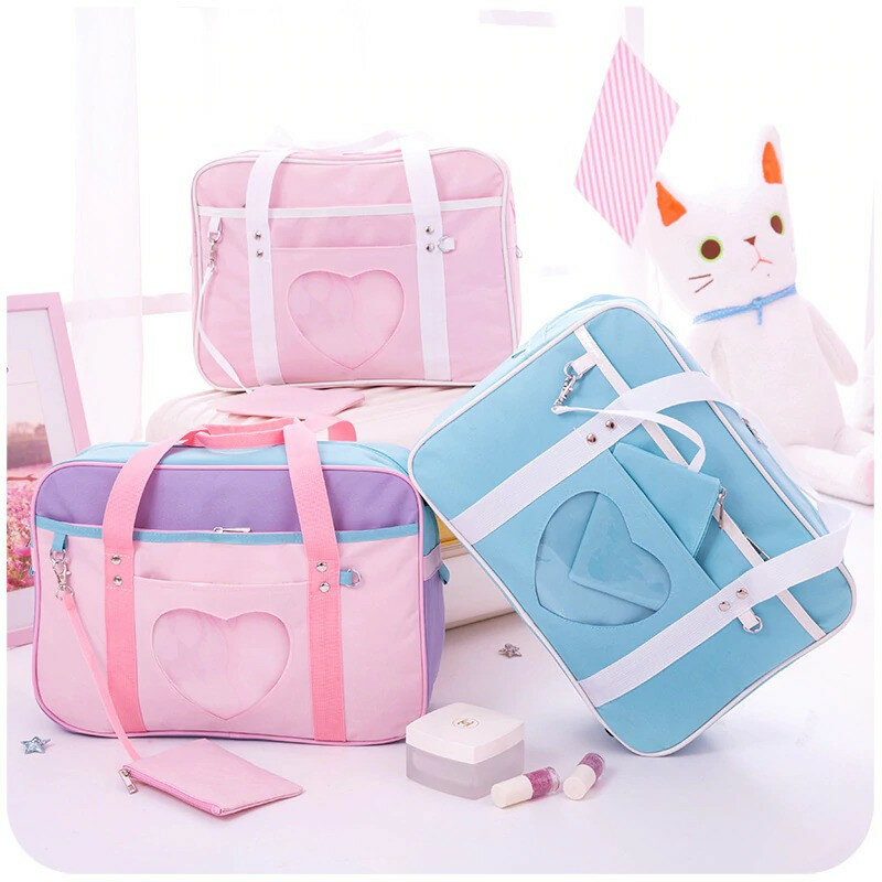 Kawaii JK, Японский Корейский стиль, дорожные сумки для девочек, повседневные школьные сумки Canavs, синий Большой Вместительный органайзер для но...