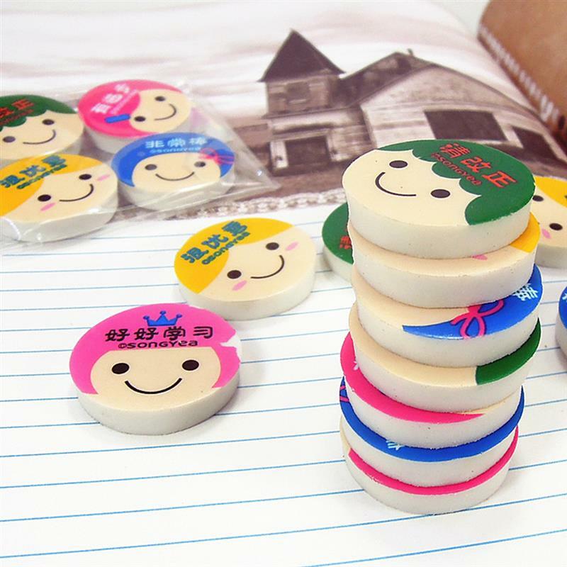Cartoon okrągła guma gumka korekta dzieci upominek promocyjny uczeń szkoła papiernicze gumka losowy kolor nowy papiernicze
