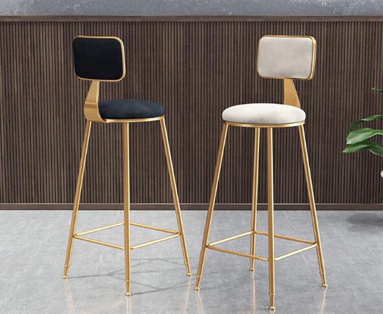 Tabouret haut nordique en fer, chaise de salle à manger à dossier minimaliste moderne, tabouret de bar 73, 3 pièces/lot