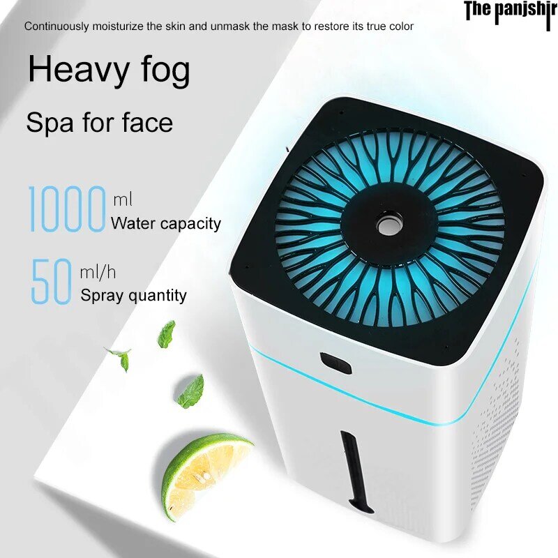 Mini diffuseur d'humidification d'air ultrasonique silencieux, veilleuse à 7 couleurs, Mini diffuseurs d'aromathérapie, purificateur de brume fraîche pour la maison, 1000ML