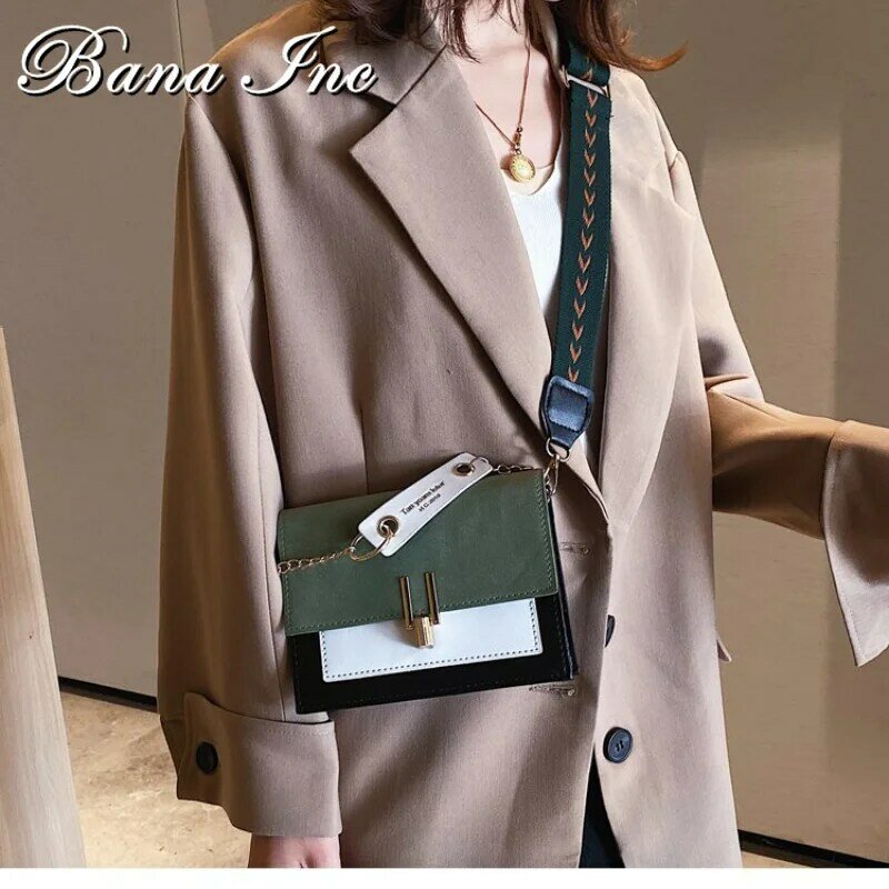 Женский мини-кошелек, сумки через плечо для женщин 2021, модная сумка-мессенджер на широком ремешке с клапаном