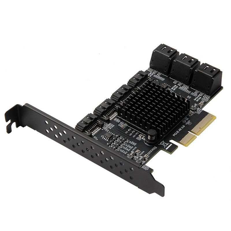 SATA PCI-E Adapter 10 Port PCI Express X4 Ke SATA 3.0 6Gbps Interface Rate Expansion Card Controller untuk HDD ASM1166 Riser Card