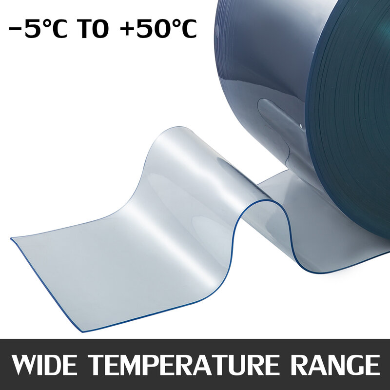 VEVOR PVC пластиковая занавеска для двери объемный рулон с отличным изолирующим эффектом, прозрачные полосатые шторы для различных внешних две...