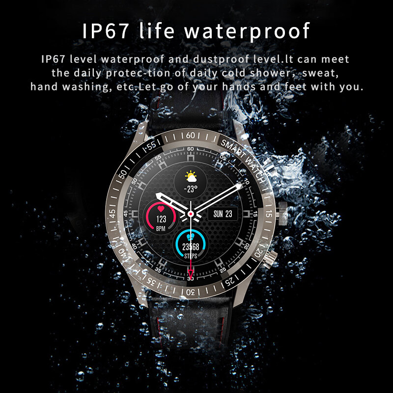 Lige-smartwatch 2021x360 unissex, relógio inteligente esportivo à prova d'água com rastreador fitness, informações de lembrete de frequência cardíaca, 360