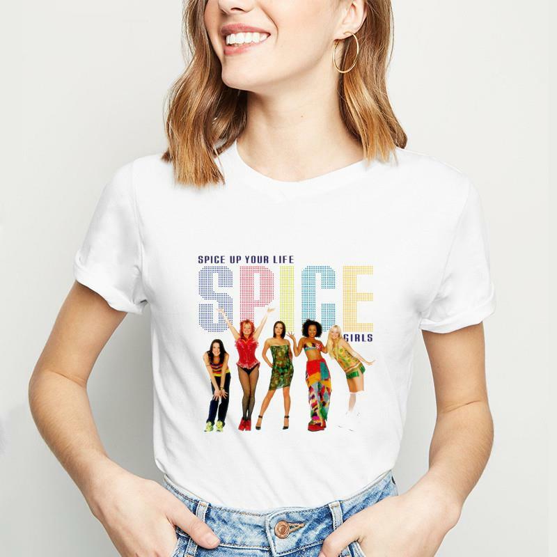 Spice Girls Print Funny Cartoon T Shirt Women Anime T-shirt Harajuku Graphic TshirtTop Tees Summer Casual Short sleeve