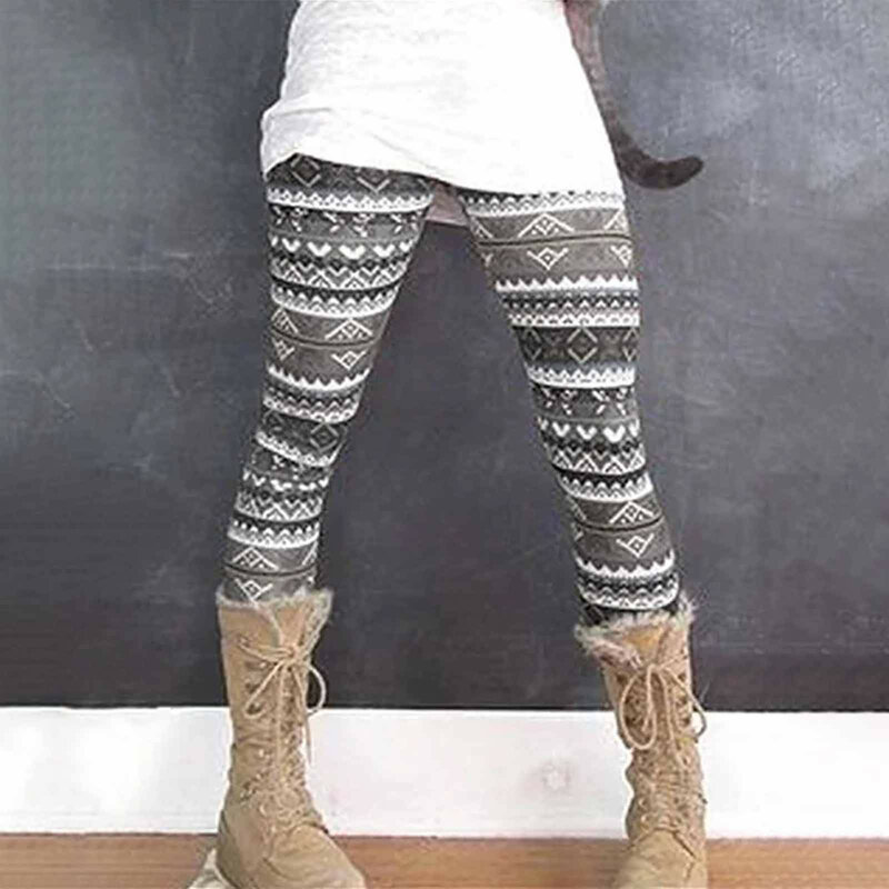 ผู้หญิงการ์ตูนพิมพ์ Atumn กางเกงกางเกงขนาด Plus หญิงสูงเอว Casual ยาวกางเกง Legging กางเกง