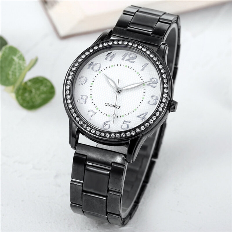 Alta qualidade! relógios femininos de quartzo de luxo, aço inoxidável, relógio, mostrador, casual, para mulheres, envio direto! Montre feminino