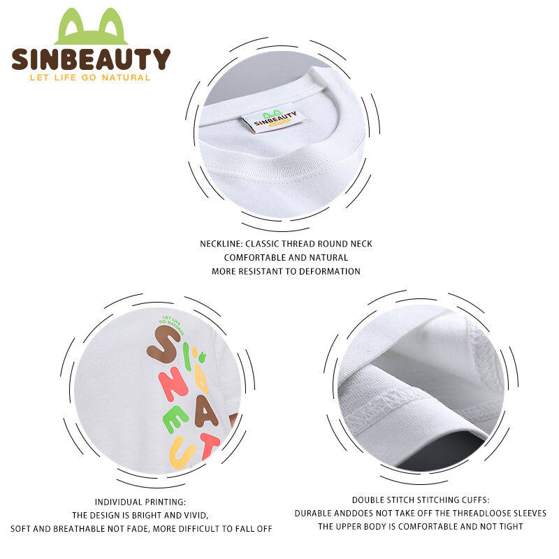 SINBEAUTY-레저 소녀 티셔츠 고품질 인쇄 일본 인쇄 뒷면 인쇄 부모-자식 정장 ST5013