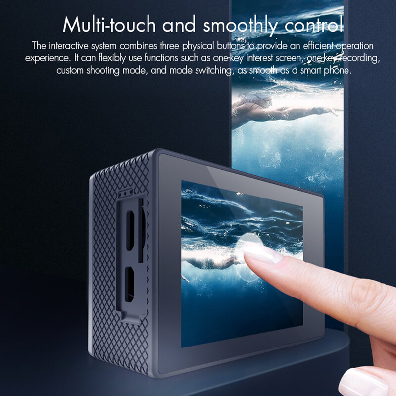 Action Camera con Touch Screen Ultra HD 13m videocamera subacquea impermeabile DV 4K 60Fps per nuoto surf sport acquatici