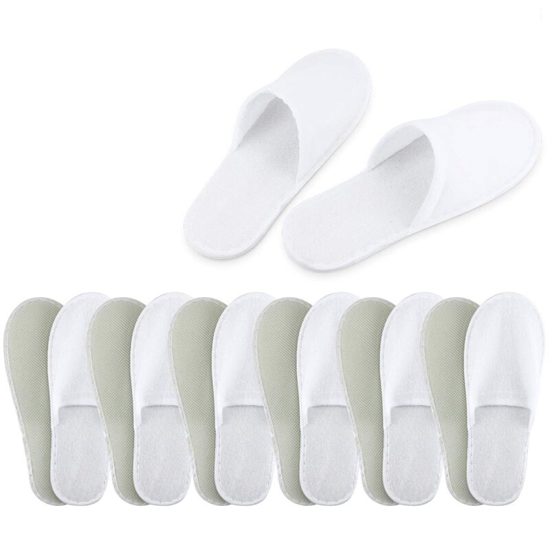 Disposable Slippers, Closed Toe Disposable Slippers Fit Size for Men and Women for Hotel, Spa Guest Used, (White)