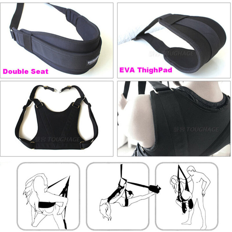 Metal Frame Support Weightless Sex Swing Chair  Elastic Bungee Rope Jumping BDSM Bandage Sex Furniture For Couple Soft Material
