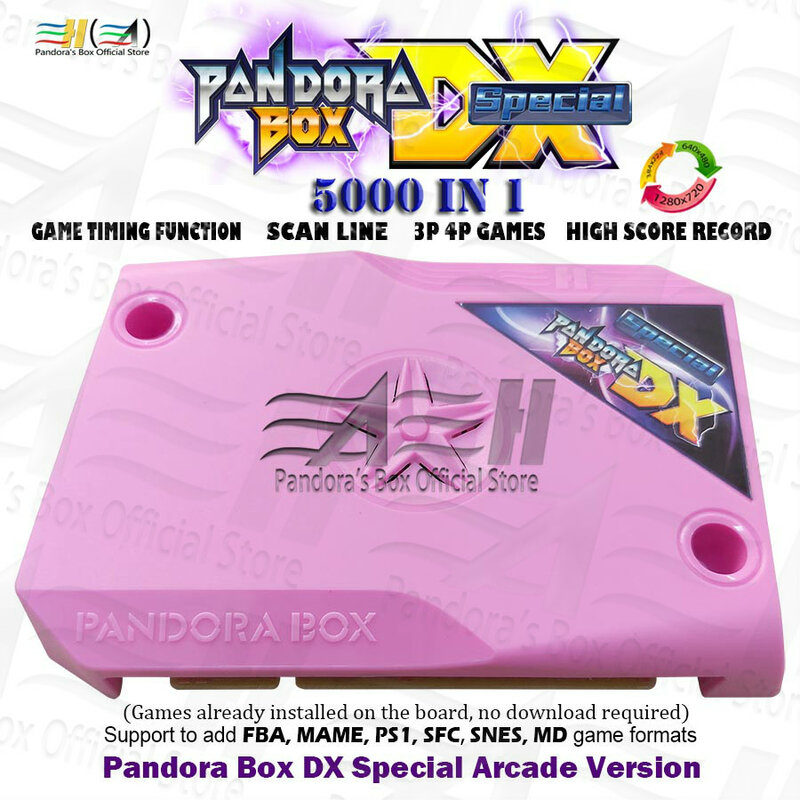 Pandora box dx 2021 versão especial 5000 em 1, placa de jamma de arcade vga cga hd crt pode adicionar fba mame ps1 sfc snes fc md 3d tekken