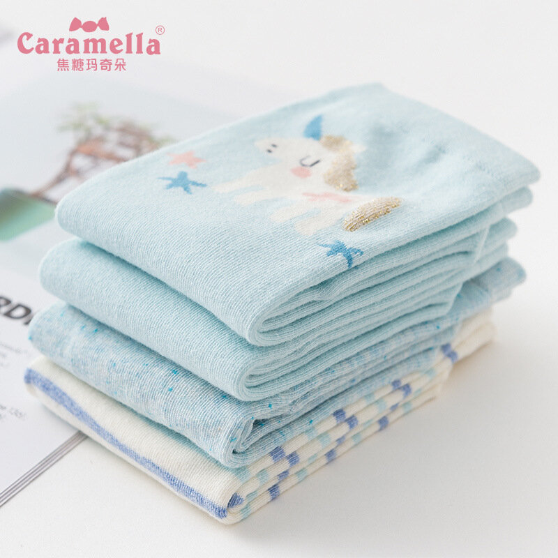 2018 Caramella 4 pairs/box Cartoon Animals Cotton Women/men Autumn Painting Crew girl Short Socks Cute Harajuku Tide Casual