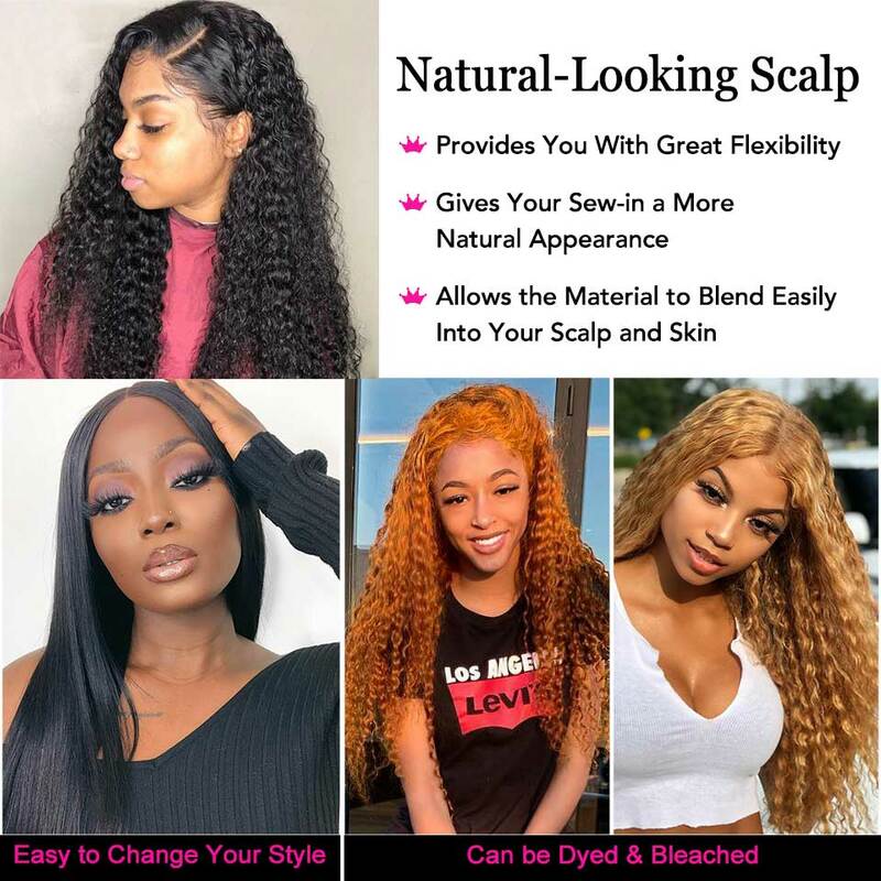 Perruque Lace Frontal Wig Remy naturelle, Deep Wave, 5x5, HD, 4x4, pre-plucked, noeuds blanchis, 150, 180