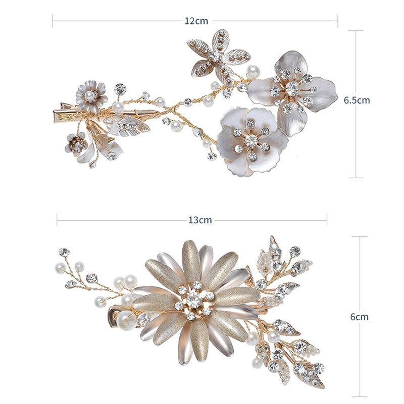 Molans Pearl Crystal Wedding Hair Clips Hair Accessories for Bridal Flower Headpiece Hairpins Women Bride Hair ornaments Jewelry