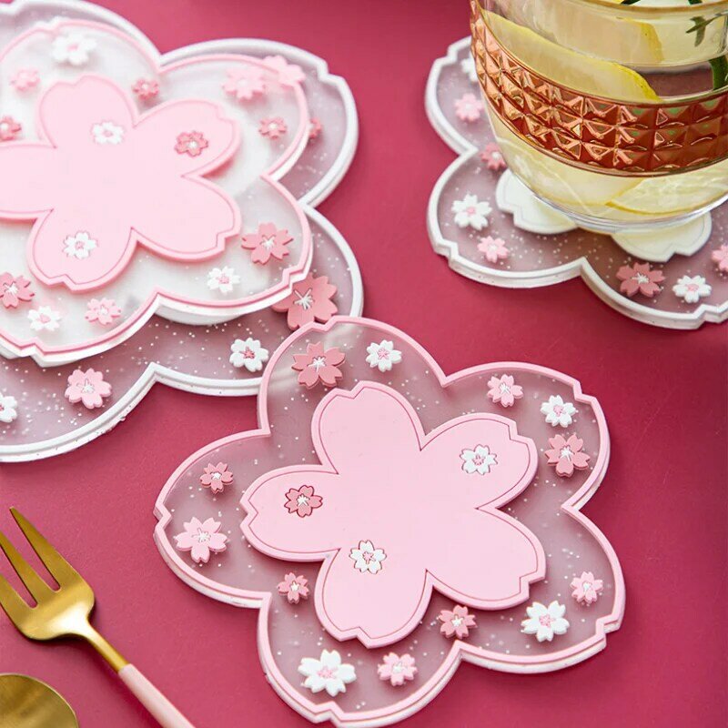 Kirschblüte Isolierung Wärme Tisch Matte Anti-skid Tee Tasse Milch Becher Blume Kaffee Tasse Coaster