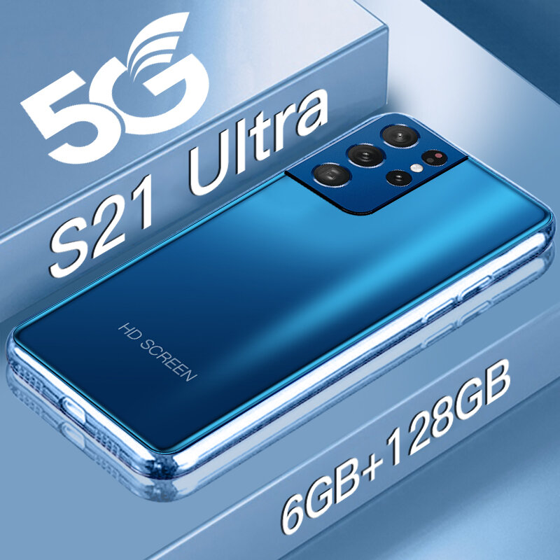 S21 Ponsel Pintar Ultra 5000MAh 4G 5G Ponsel Pintar 16MP + 32MP 6GB + 128GB Ponsel Pintar Android