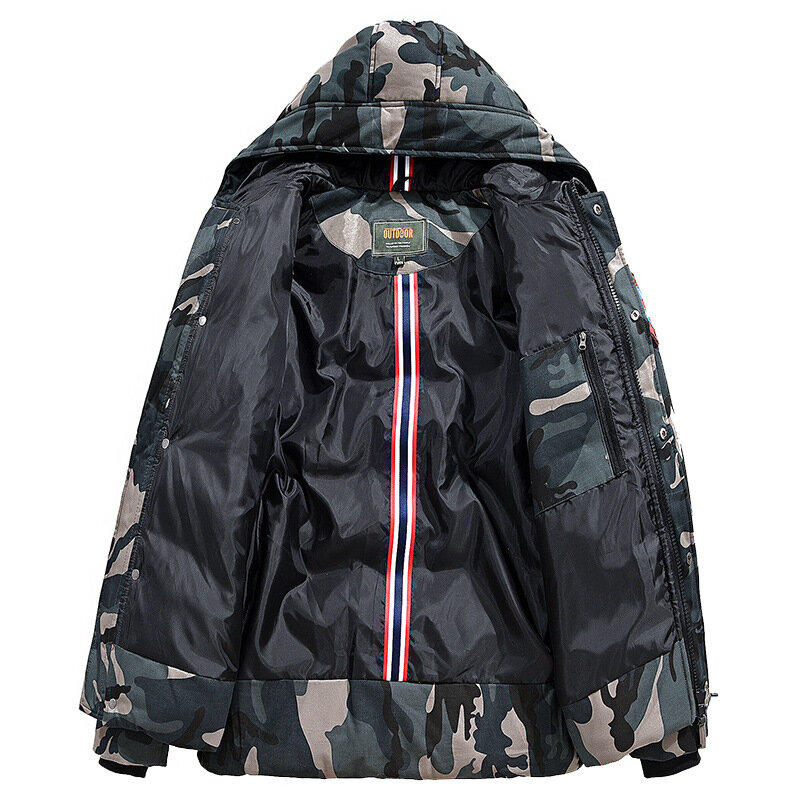 최신 겨울 Thicken Camouflage Parkas 남성 코튼 패딩 후드 자켓 따뜻한 군사 전술 방풍 자켓 남성 코트