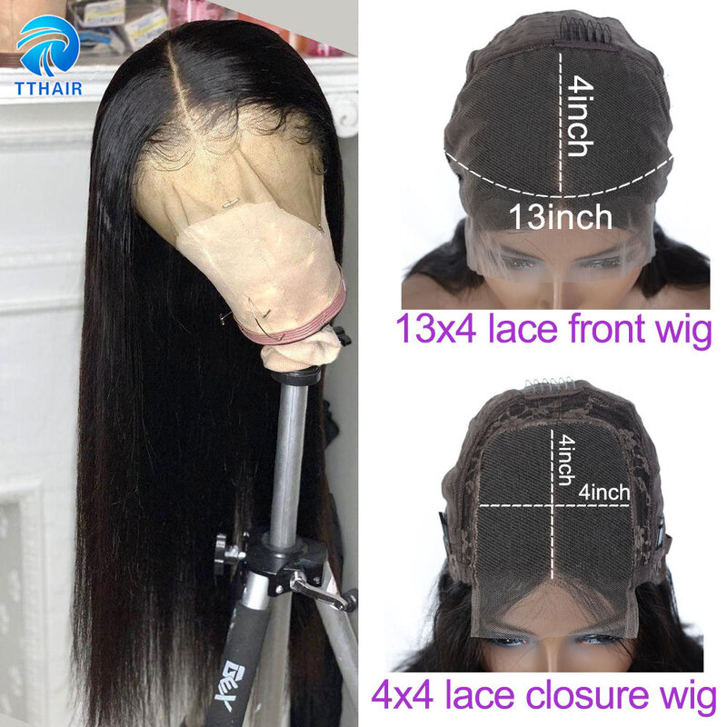 Wigs Human Hair Wigs Lace Front Human Hair Wigs 13x4 Lace Frontal Wig Lace Closure Wig 4x4 Straight Remy Hair Wigs Peruvian 150%