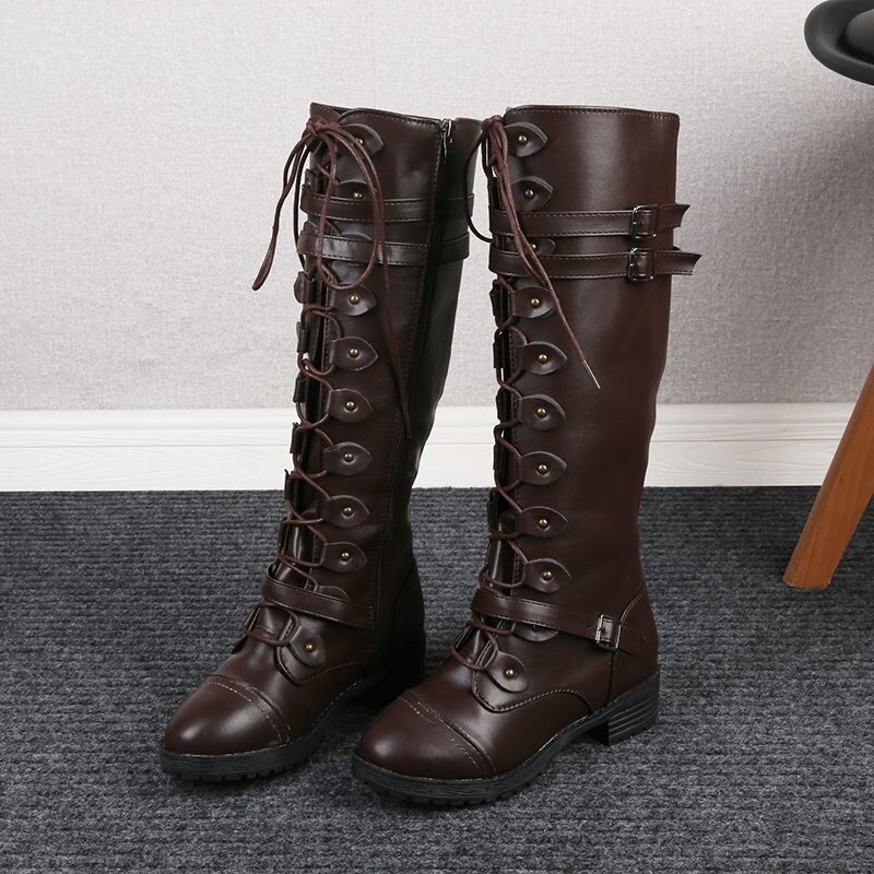 Botas de cuero de estilo inglés para mujer, zapatos informales cómodos con plataforma y tacón plano, talla grande 35, otoño e invierno, 2021