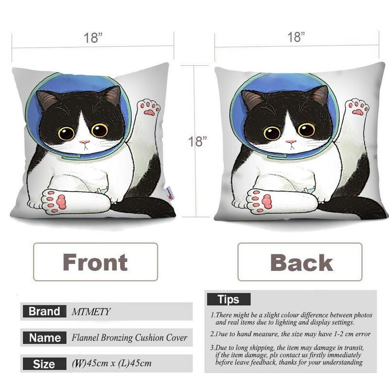 MTMETY Funny Cute Cat Cushion Cover Cartoon pets Pillows Cases for Sofa Home Decoration Pillowcase Polyester Throw Pillow Case