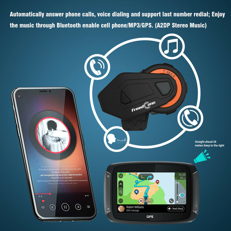 Kebidumei multifuncional portátil multi-pessoa walkie-talkie sem fio bluetooth capacete da motocicleta fone de ouvido suporta chamadas de voz