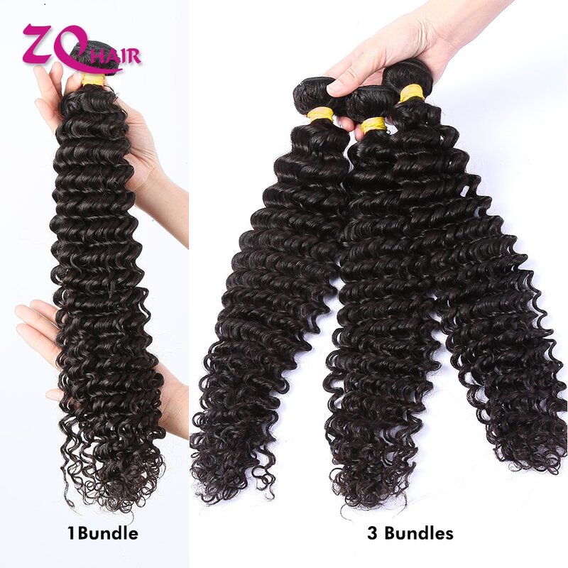 Maleisische Diepe Golf Bundels Dubbele Inslagen Krullend Menselijk Haar 1/3/4 Weave Bundels Deals Top Kwaliteit Remy Human Hair extensions Lange
