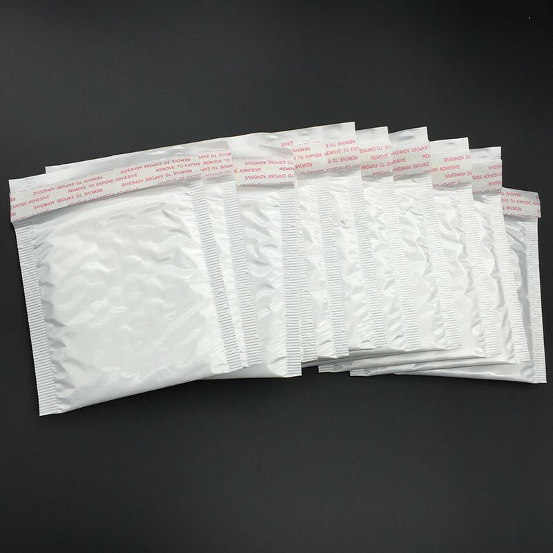 50pcs / (11 * 11cm + 4cm) White Bubble Envelope Bubble Film Bag Pearl Film Envelope Shock Bag