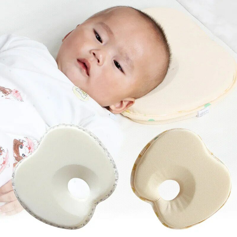 Almohada con forma de almohada para niños pequeños, posicionador para dormir, cojín de cabeza plana, ropa de cama para bebés
