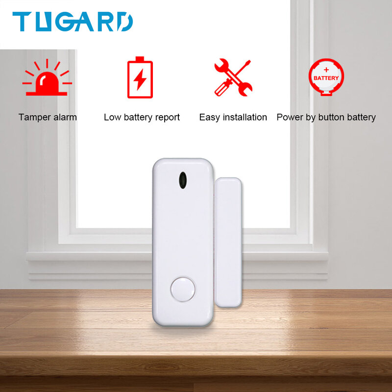 TUGARD D10ไร้สาย433Mhz เซนเซอร์ประตูหน้าต่างสำหรับ Host ปลุก103 105 106 107 G12 G20 G30 G34บ้าน burglar Security Alarm System