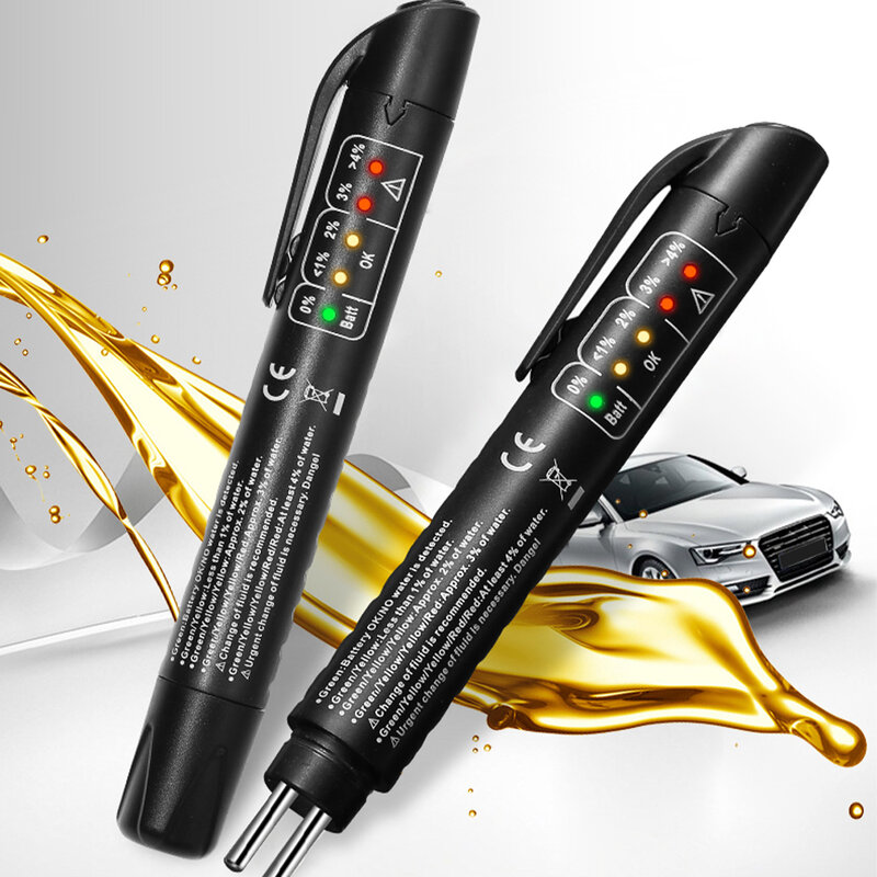 Nuova penna del Tester del liquido del liquido dei freni con lo strumento diagnostico del veicolo di 5 LED per DOT3 / DOT4 Dropshipping