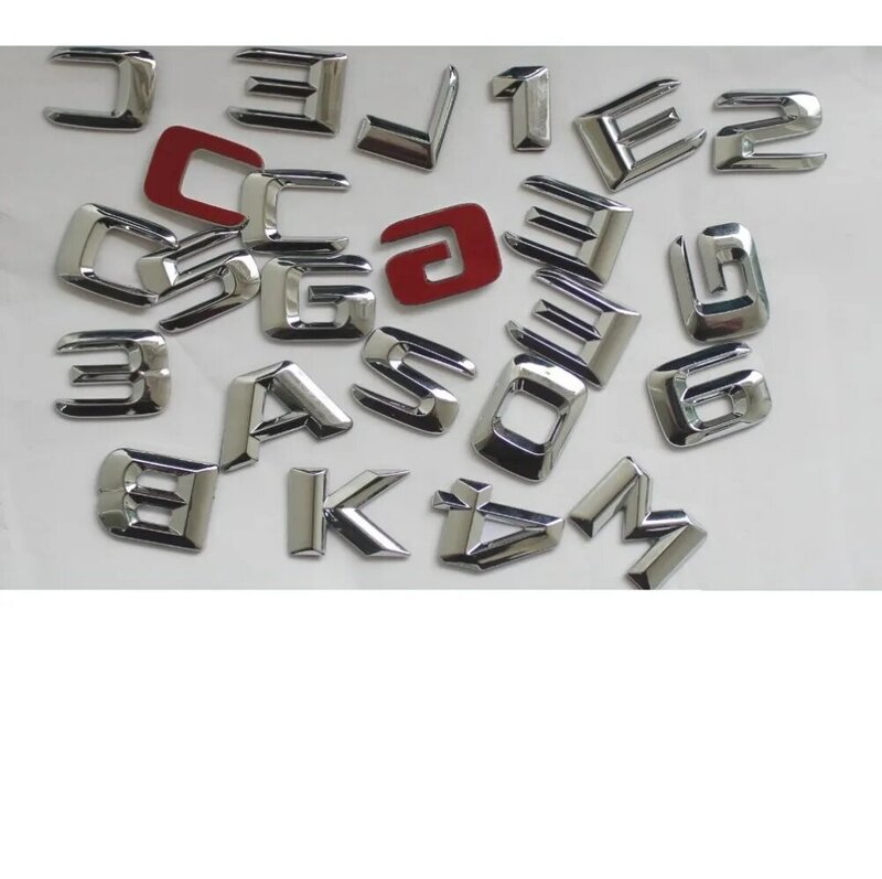 الكروم الفضة ABS سيارة الجذع الخلفي عدد رسائل الكلمات شارة شعار ملصق لاصق لامع ورائع لمرسيدس بنز C450 AMG