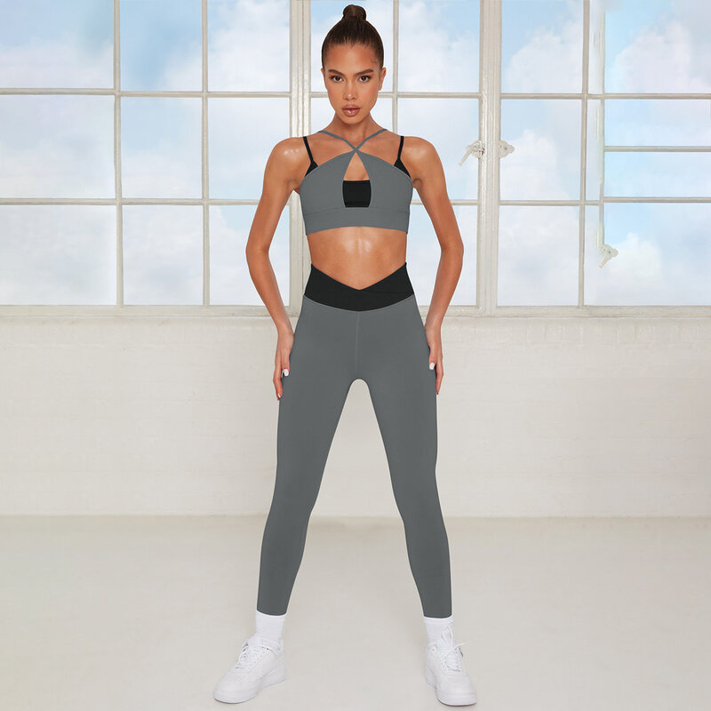 Women Tracksuits Yoga Set Workout Clothes Sportswear Gym Clothing Sport Set Fitness Crop Top Hight Waist Leggings Sport Suits