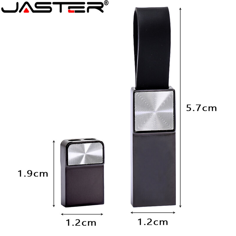 JASTER แฟลชไดรฟ์ Mini USB กันน้ำไดรฟ์ปากกาโลหะสีดำ Pendrive โลโก้ที่กำหนดเอง Memoria USB Stick 64GB 32GB 16GB U Disk ของขวัญ