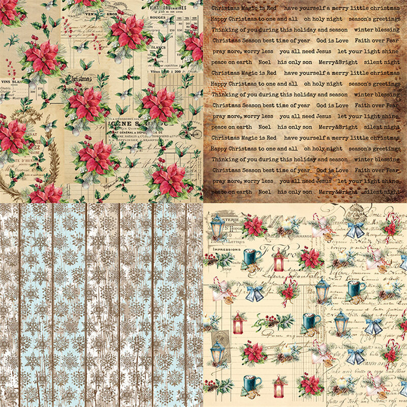 24Pcs/Lot Christmas Girl Retro Material Papers DIY Scrapbooking Album Diary Gift Decorative Paper Scrapbooking Paper