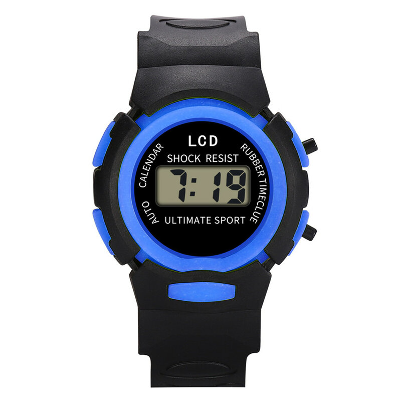 Children Simple Design Digital Sport Watch New Fashion LED Electronic Display Waterproof Wrist Watch PU Band Strap Watches kids