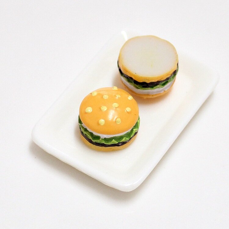 Symulacja mały uroczy dodatek Burger akcesoria szlamowe akcesoria DIY telefon pokrywa dekoracyjna do szlamu wypełniacz miniaturowa żywica zabawka E